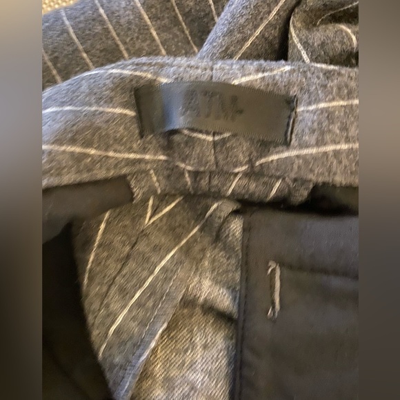 ATM ANTHONY THOMAS MELILLO GREY PINSTRIPE WOOL CUFFED TROUSER SIZE 8 - Picture 5 of 6